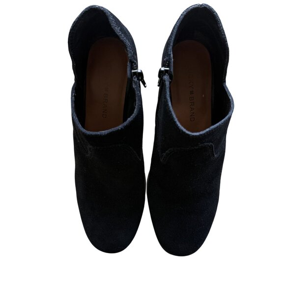 Lucky Brand Zollie Almond Toe Pull On Leather Booties Black Size 10M, Leather - Picture 4 of 9